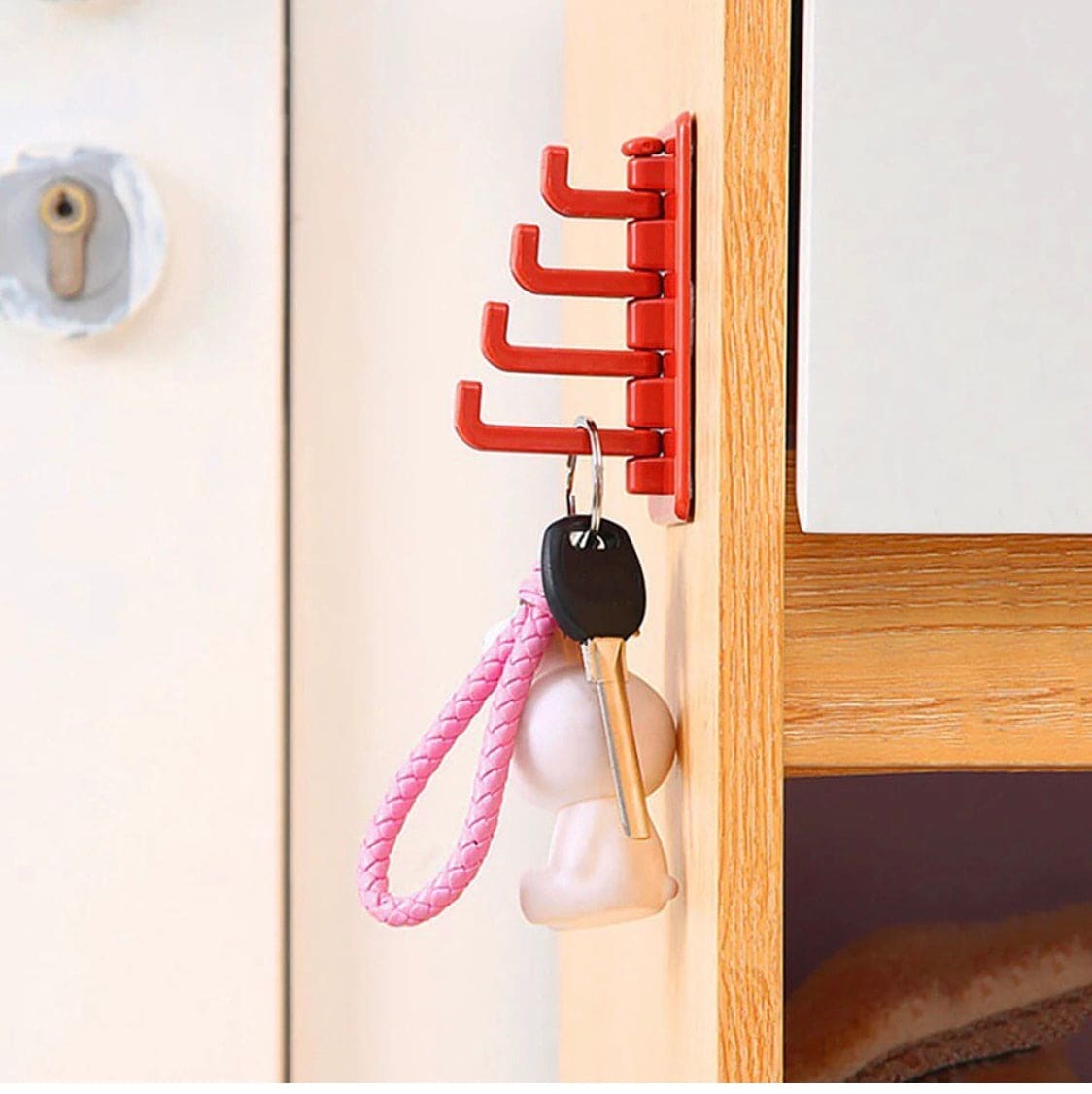 ABS Wall Hooks Storage Rack, Seamless Rotatable Strong Hook, Rotatable 4-Hook Key Hook Wall Self Adhesive Key Wall Hanger ABS Wall Hooks Storage Rack, Seamless Rotatable Strong Hook, Rotatable 4-Hook Key Hook Wall Self Adhesive Key Wall Hanger